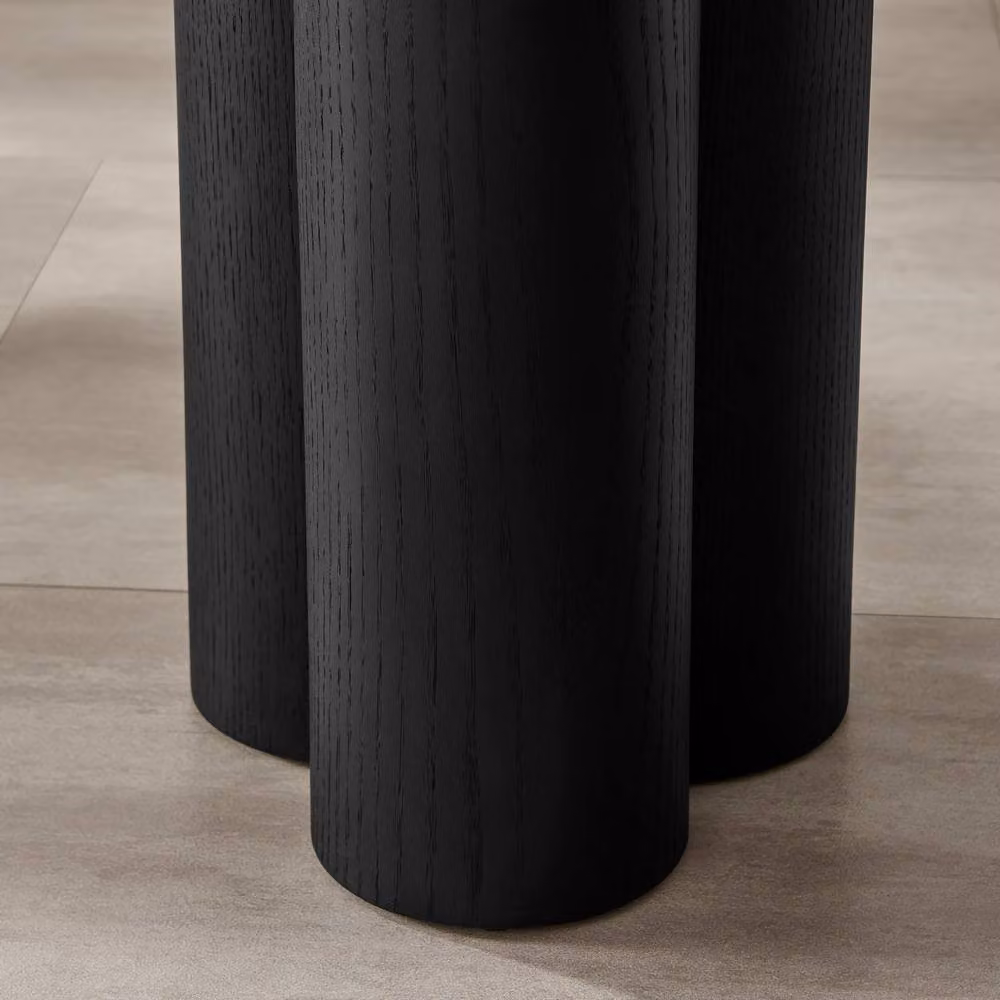 FurnitureboxUK Sutton Round Wood Veneer Side Table in Black – 4