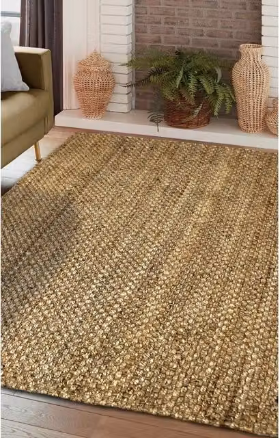 Melrose Interiors Modern Machine Woven Rectangular Jute Area Rug, Beige, W: 100 cm, D: 150 cm