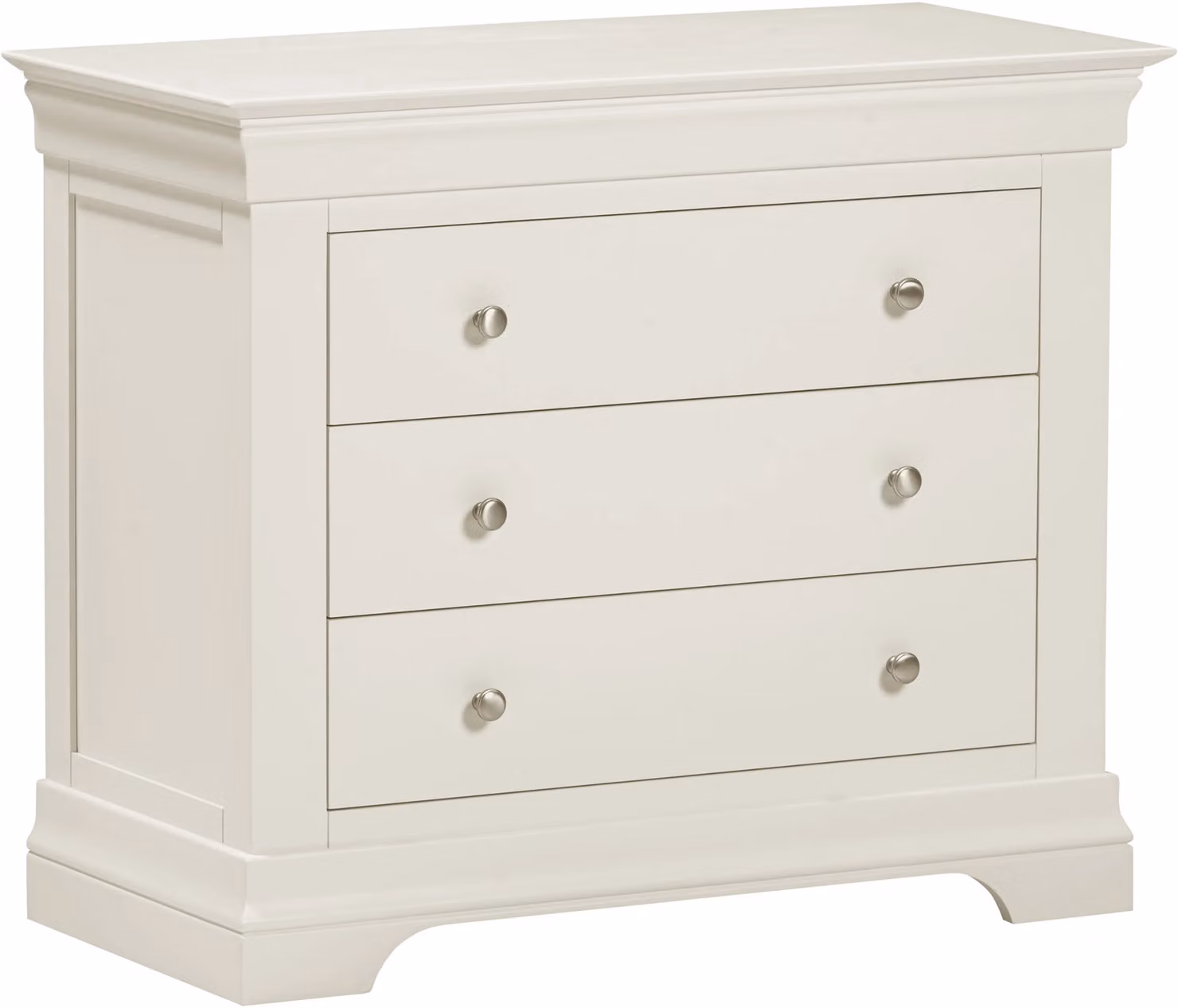 Seconique Bordeaux 3 Drawer Chest in White and Beige – 2