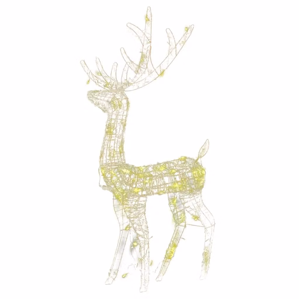 Berkfield Home Acrylic Reindeer Christmas Decorations, 2 Pack, Warm White, Height: 120 cm – 2