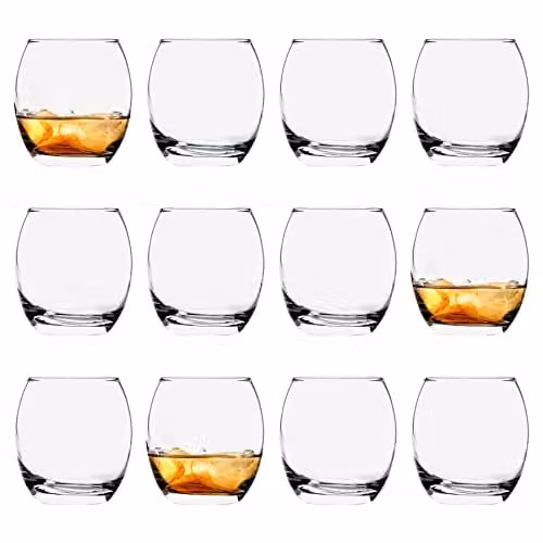 Argon Tableware Tondo Whisky Tumbler Glasses, 405ml, 12 Pack, Transparent – 1