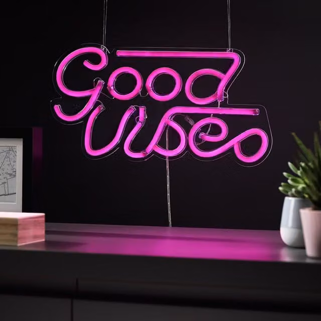 RED5 Good Vibes Pink LED Neon Wall Light