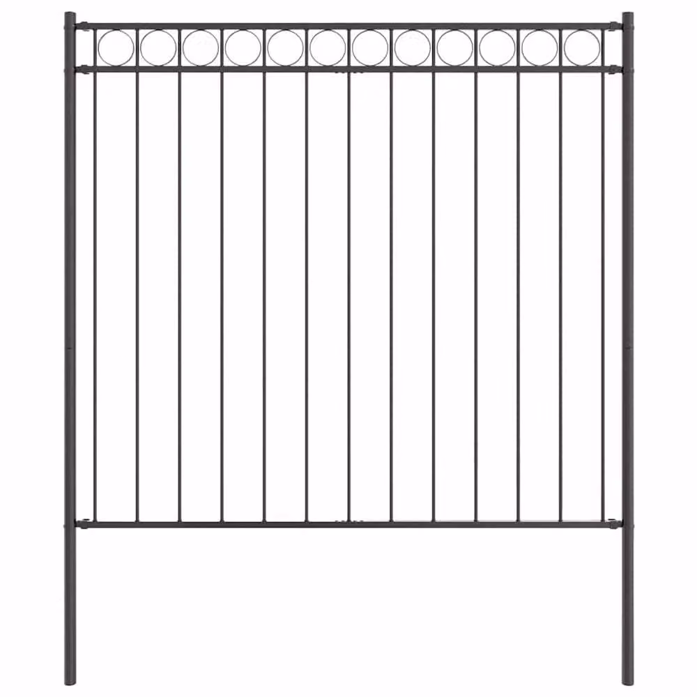 Berkfield Home Modern Steel Garden Fence, Grey, W: 170 cm, H: 50 cm – 3