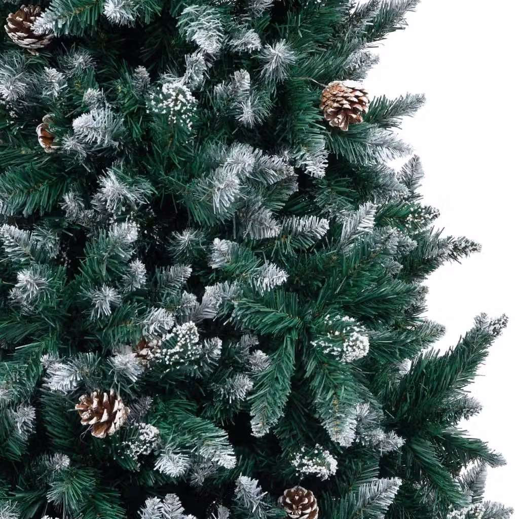 Berkfield Home Artificial Christmas Tree with Pine Cones and White Snow, Green, Height: 240 cm – 4