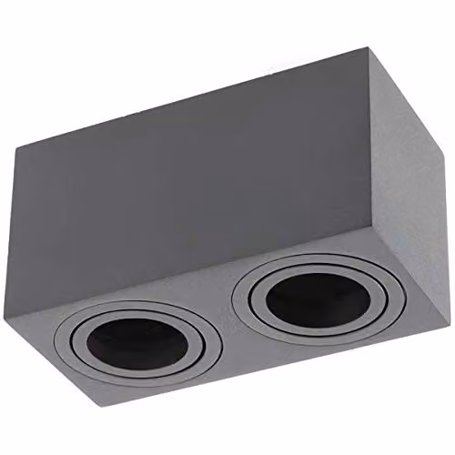 CGC Lighting Sasha Black Twin Rectangular Ceiling Spotlight, Adjustable GU10 Downlight – 2