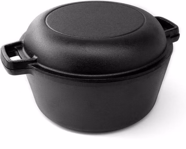 Joejis Black Cast Iron Casserole Dutch Oven, 4.7 l