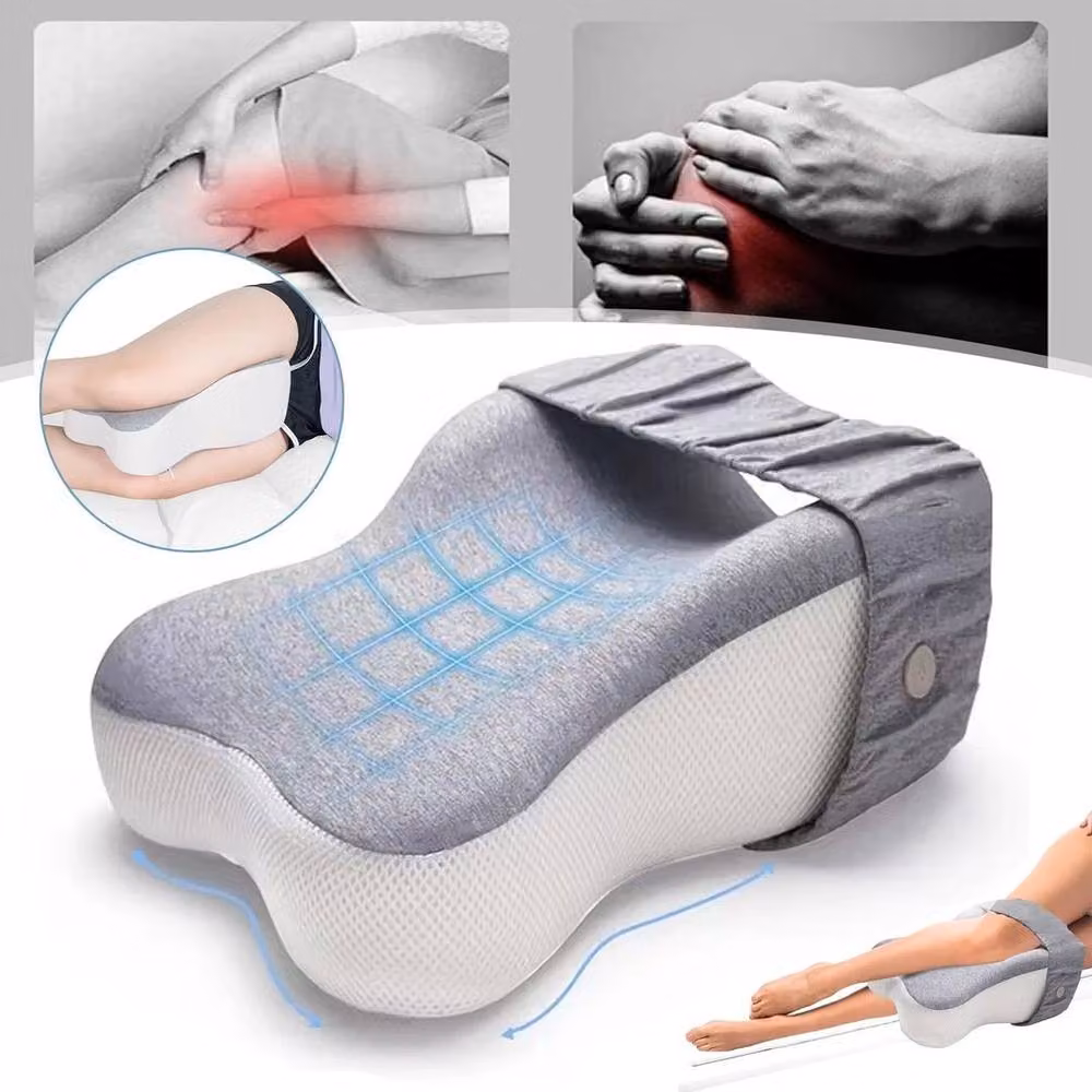 KORVIXA Grey Contoured Memory Foam Knee Pillow Wedge for Unisex Use – 2