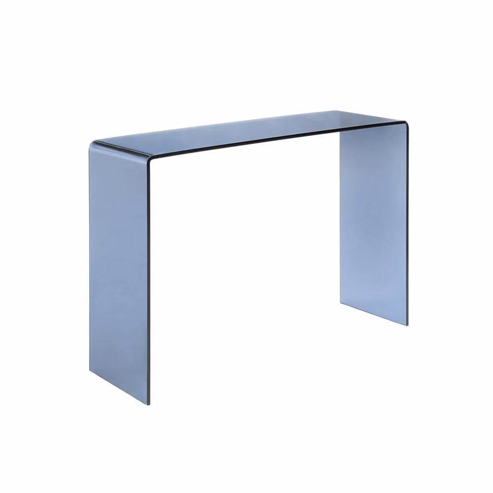 sweeek Modern Rectangular Tempered Glass Console Table in Grey, W/D/H: 80 x 35 x 75 cm – 2