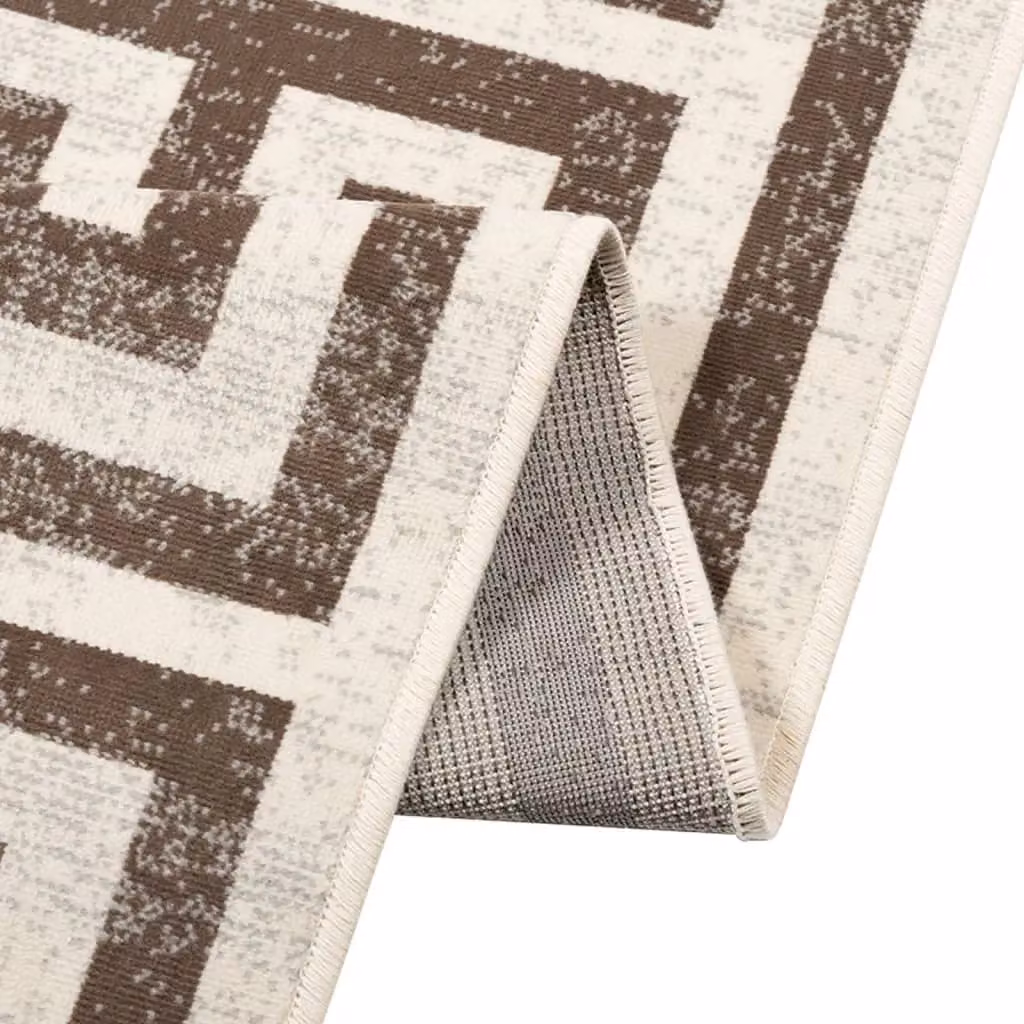 Berkfield Home Multicolour and Brown Geometric Indoor and Outdoor Short Pile Rug, W/D/H: 190 x 300 cm – 5