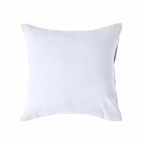 HOMESCAPES European Linen and Combed Cotton Pillowcase, White, W/D/H: 60 x 60 x 60 cm