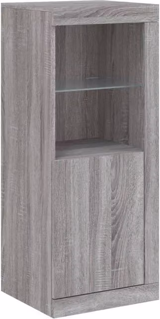 Berkfield Home Modern Grey Sideboard with Integrated LED Lights, W/D/H: 41 x 37 x 100 cm – 1