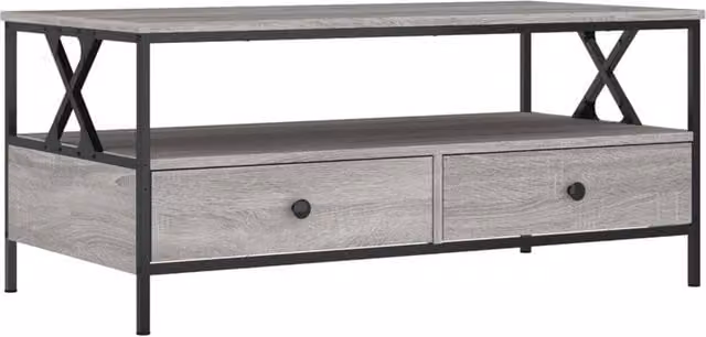 Berkfield Home Grey Sonoma Coffee Table, W/D/H: 100 x 51 x 45 cm