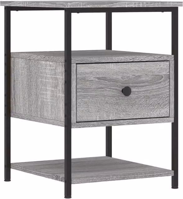 Berkfield Home Set of 2 Durable Bedside Cabinets in Grey Sonoma, W/D/H: 40 x 42 x 56 cm – 1