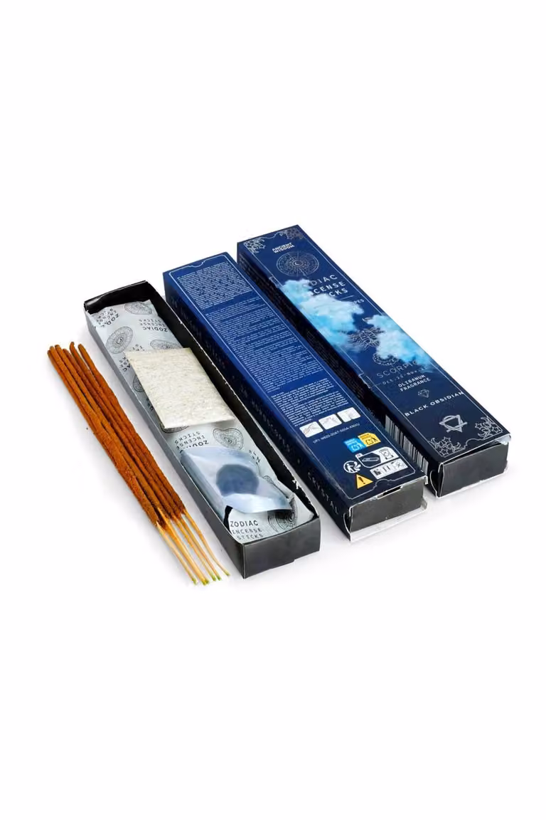 KDMD Olibanum Zodiac Incense Sticks Set for Scorpio in Brown and Black