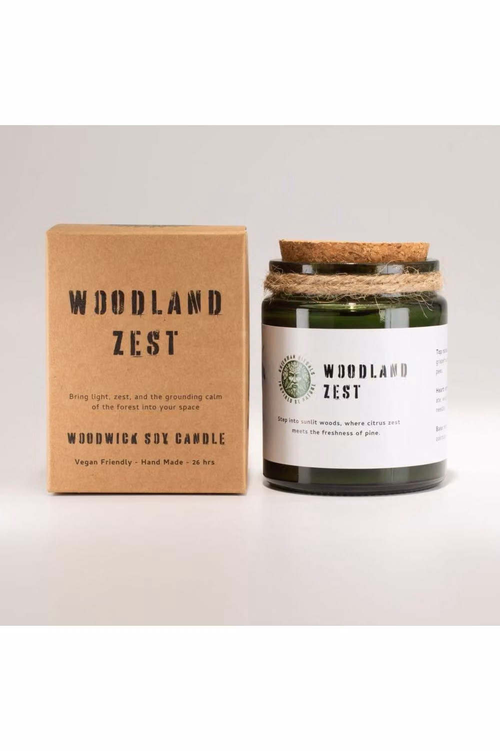 KDMD WoodWick Soy Candle Woodland Zest Citrus Fresh Air in Green, 26 g – 2