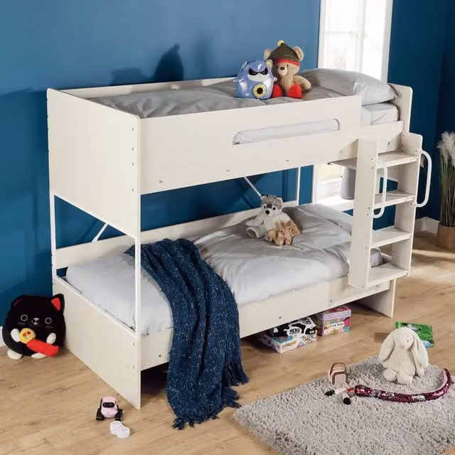 Home Source Childrens Detachable Bunk Beds in White, W/D/H: 90 x 190 cm