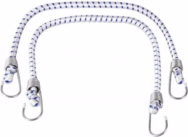 SupaTool Bungee Cord Set with Metal Hooks, White, Length: 600 mm, Width: 12 mm