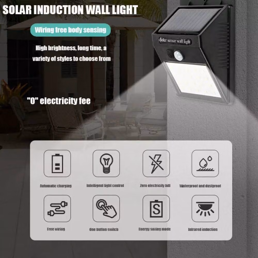 Havendro 4 Pack Solar LED Outdoor Garden Security Lamps with PIR Motion Sensor in Black – 3