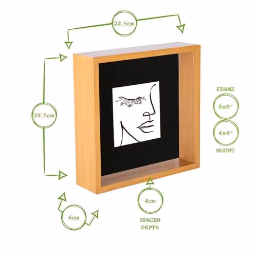 Nicola Spring Square 3D Deep Box Photo Frame in White with Hanging Option – 2