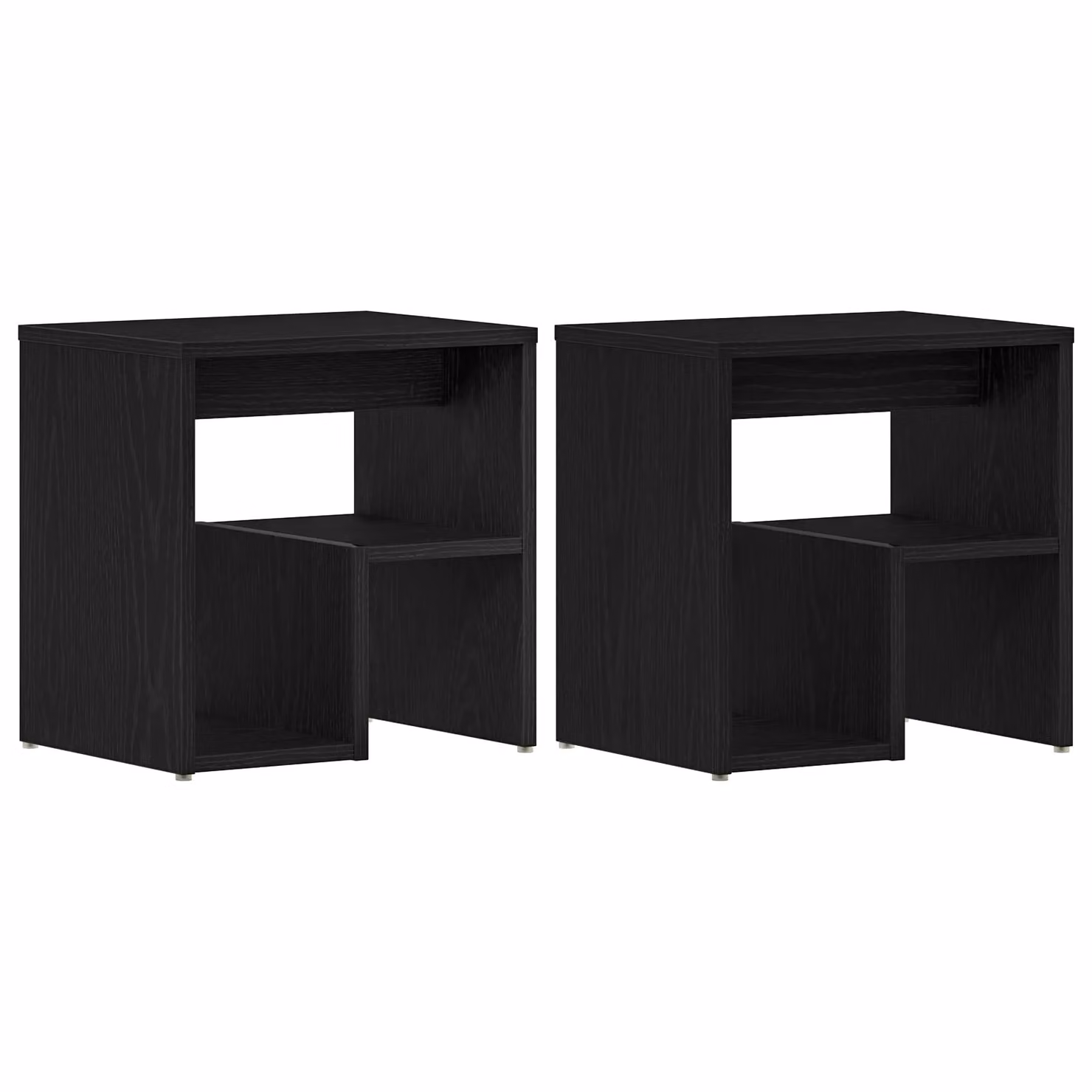 Berkfield Home Set of 2 Modern Black Oak Bedside Tables, W/D/H: 40 x 30 x 40 cm – 1