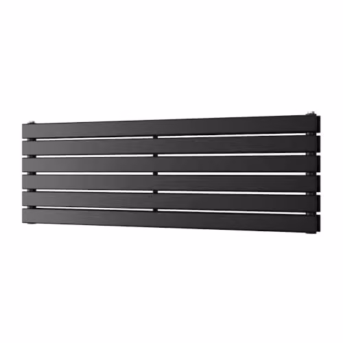 UK Radiators Typhoon Axis Black Horizontal Designer Double Panel Steel Radiator W: 120 cm, H: 40.8 cm – 2
