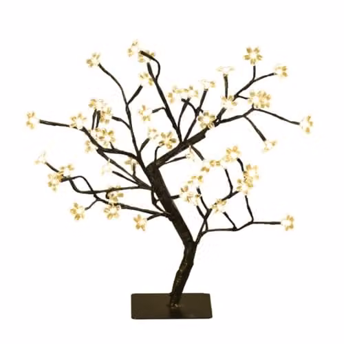 The Christmas Workshop 76460 Blossom Tree with 48 Warm White LEDs, White, H 45 cm, W 14.5 cm, D 14.5 cm