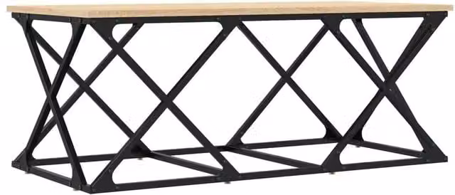 Berkfield Home Sonoma Oak Coffee Table in Brown, W/D/H: 100 x 49 x 40 cm – 1