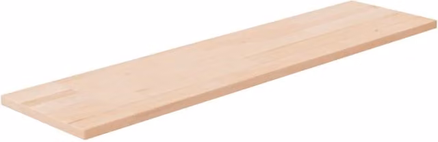 Berkfield Home Untreated Solid Oak Shelf Board, Brown, W: 80 cm, D: 20 cm, H: 1.5 cm