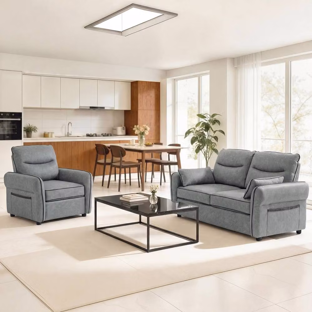 Wyld Haus Pamazi Grey Faux Leather Accent Armchair – 5