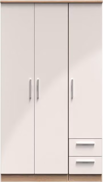 Ready Assembled 2 U Windsor Tall Triple Plain Wardrobe with Drawer in Beige