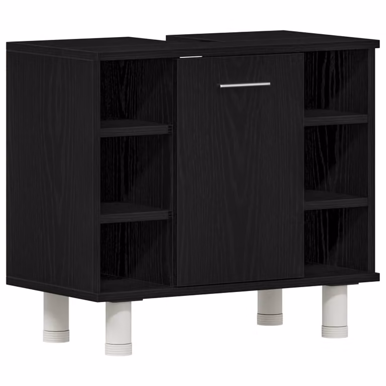 Berkfield Home Modern Black Oak Bathroom Cabinet, W/D/H: 60 x 32 x 54 cm