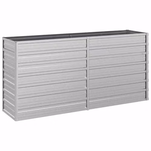 vidaXL Galvanised Steel Raised Garden Bed, Silver, W: 160 cm, D: 40 cm, H: 77 cm – 1