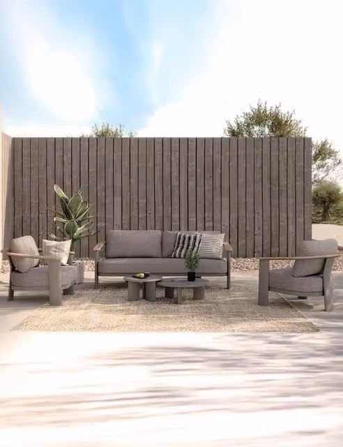 Royalcraft NAIA 5 Seater Lounge Set in Beige with Metal Frame