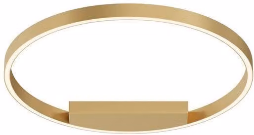 Netlighting Rim LED Semi Flush Ceiling Light in Gold/Brass, Round, Dimmable
