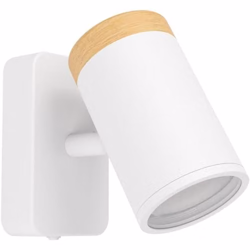 Loops Modern LED Ceiling Spotlight for Bathrooms, White and Brown, Height: 11 cm, IP44 Rated, GU10 – 1