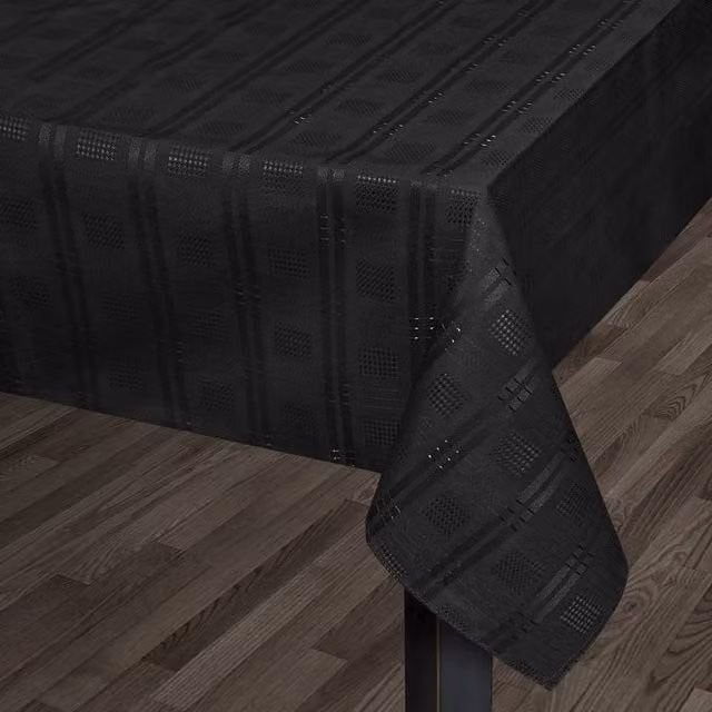 Kitchen Trends Hampton Black Jacquard Polyester Tablecloth, Width: 70 cm