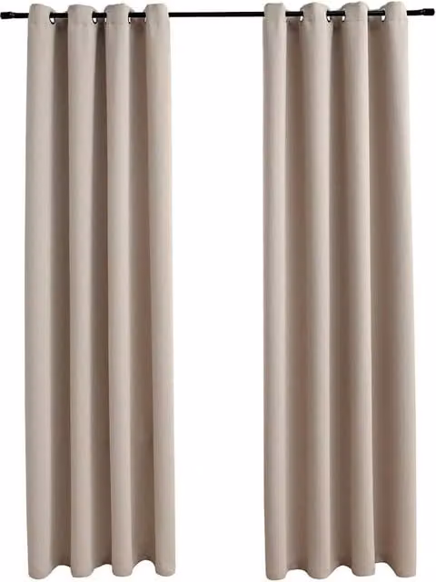 Berkfield Home Blackout Curtains with Eyelets, 2 Pack, Beige, W: 140 cm, H: 245 cm – 1