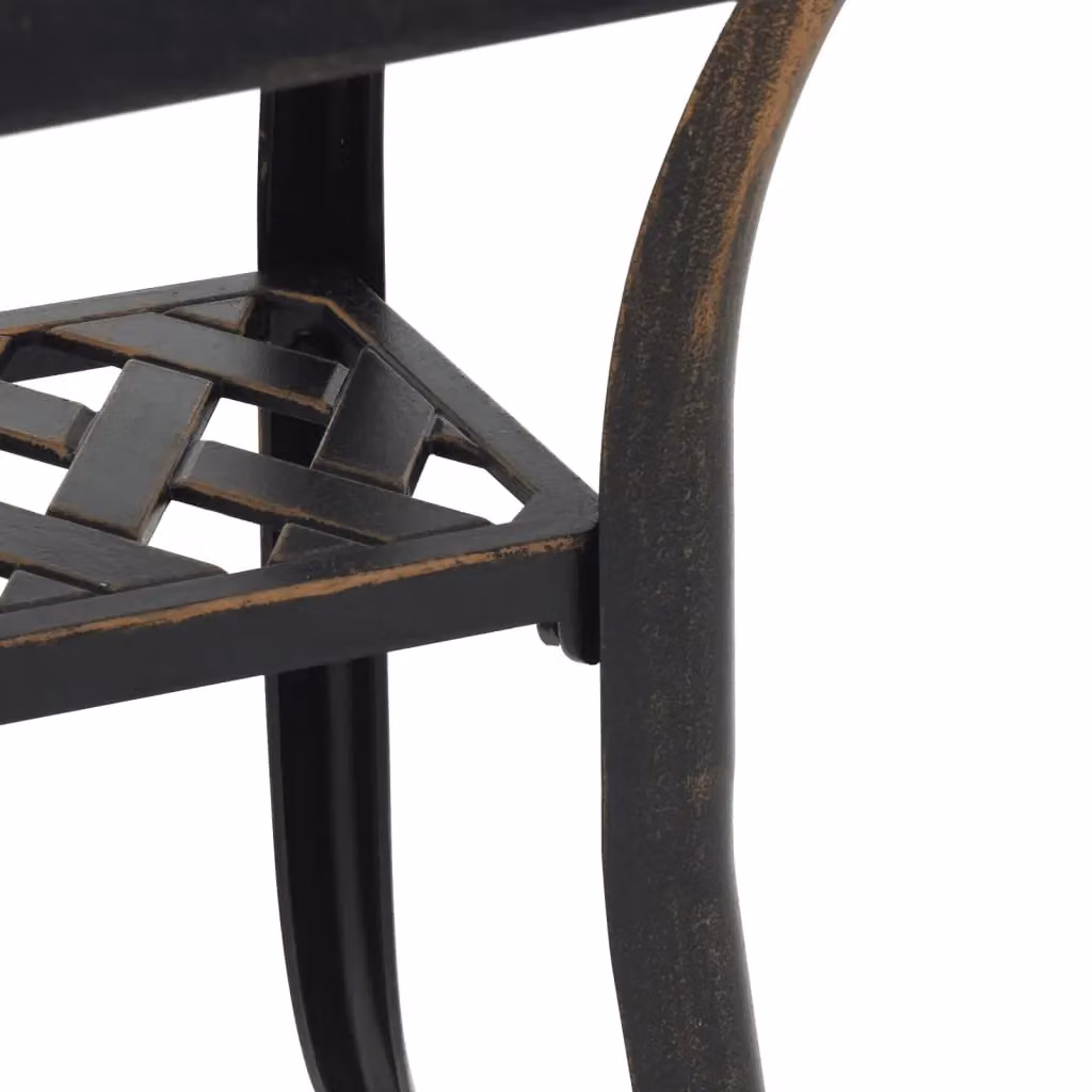 Berkfield Home Garden Table in Bronze Brown Cast Aluminium W/D/H: 53 x 53 x 53 cm – 6