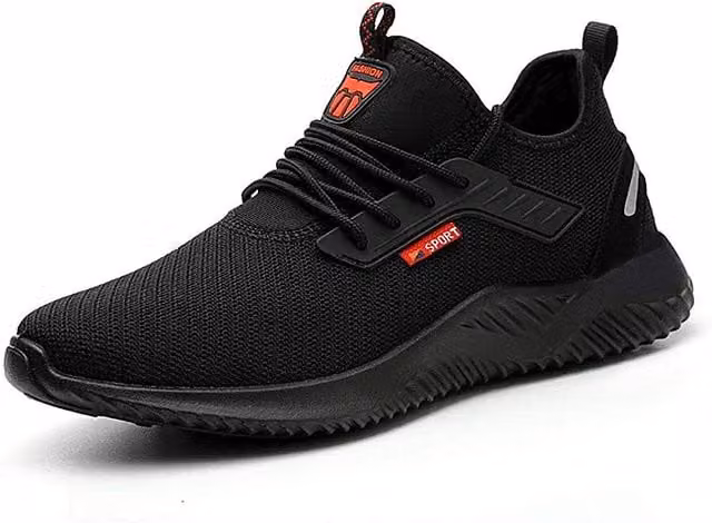 Safety Brands Men's Lightweight Water Resistant Safety Air Trainer Boots with Steel Toe Cap in Black, Size 10 UK