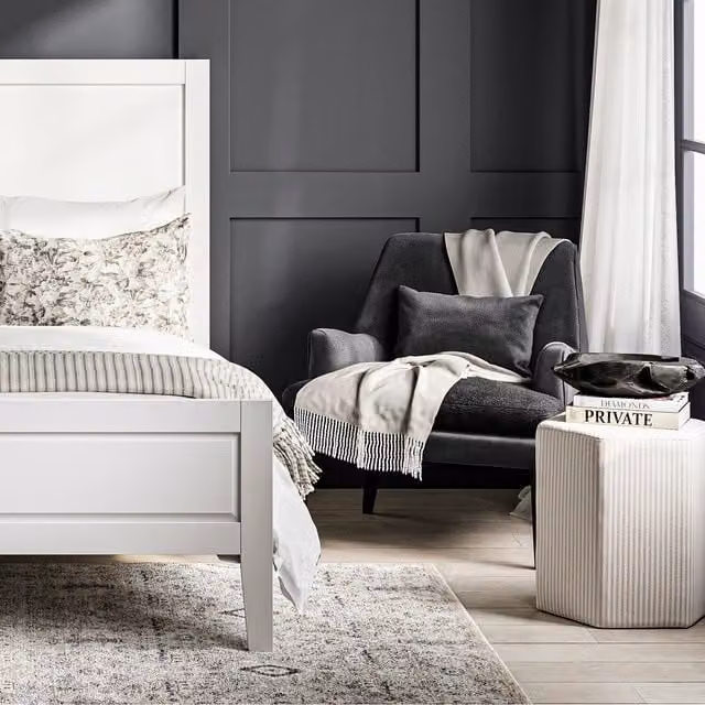 LPD Home Montana Modern Upholstered Armchair in Anthracite Grey