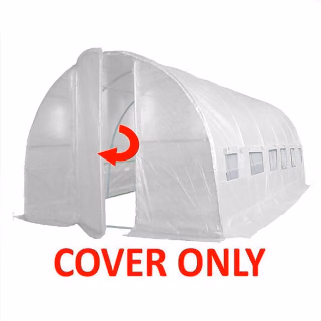Crocodile Trading Ltd Pro Plus Poly Tunnel Replacement Cover, Green and White, W: 3 m, L: 6 m
