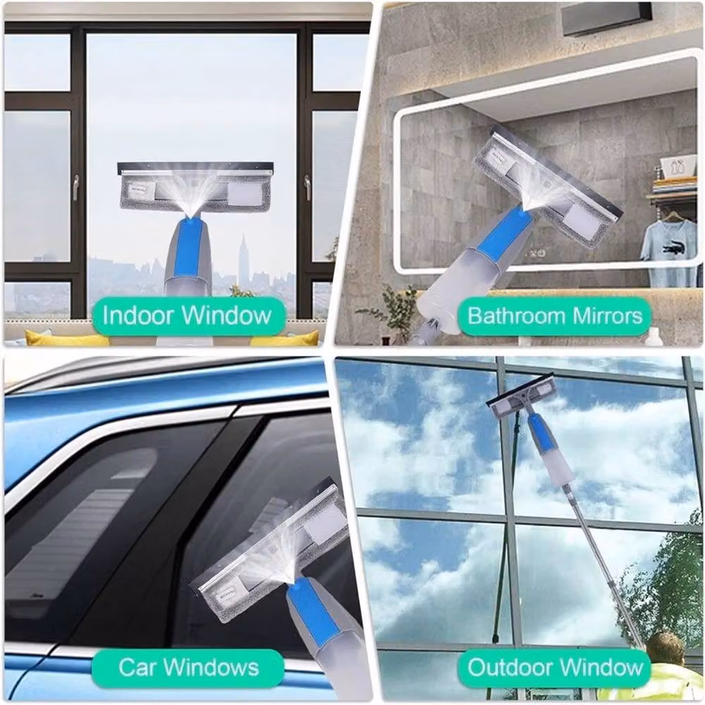 Nordara Grey Telescopic Window Squeegee Cleaning Kit with Extendable Aluminium Handle 47-190cm – 3
