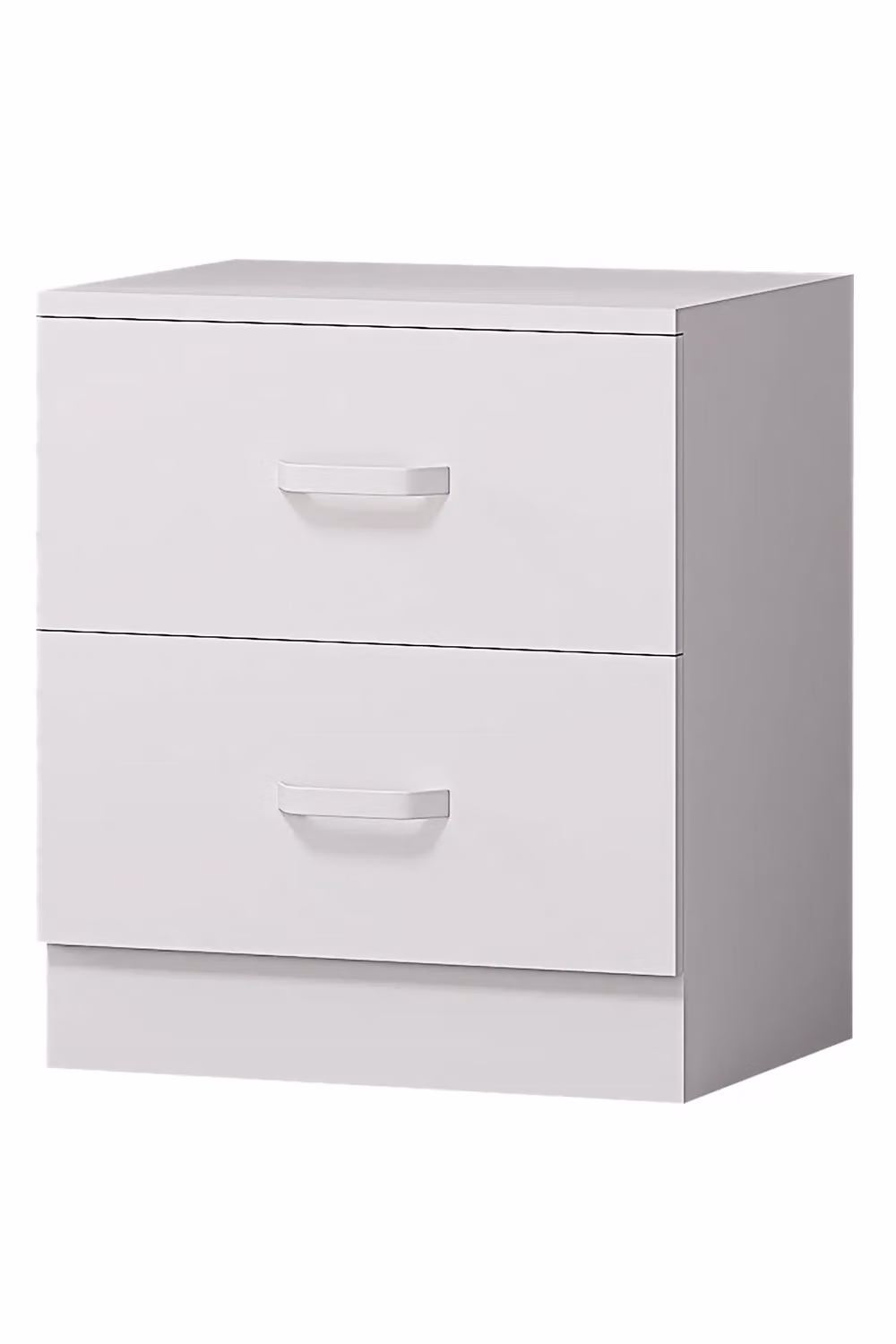 FWStyle Matt White 2 Drawer Bedside Table – 3