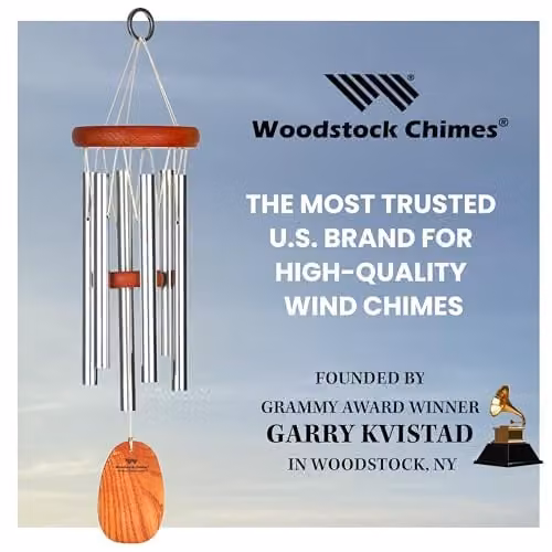 Woodstock Chimes Amazing Grace Small Silver Wind Chime – 5
