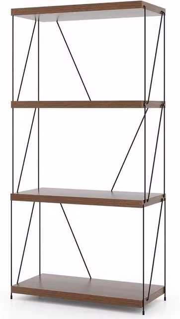KORVIXA 4-Tier Multipurpose Industrial Display Rack in Brown, W/D/H: 100 x 100 x 100 cm – 1