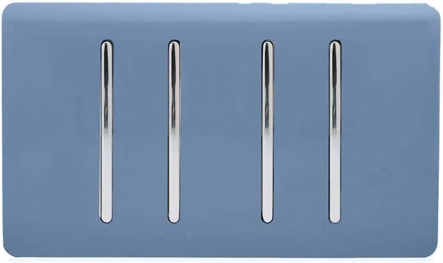 Trendi 4 Gang Light Switch, 10 Amp, Blue – 1