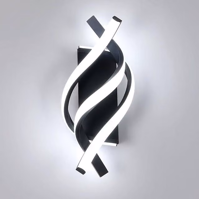 Goeco Modern LED Wall Light in Black with 22W Cool White 6500K Output
