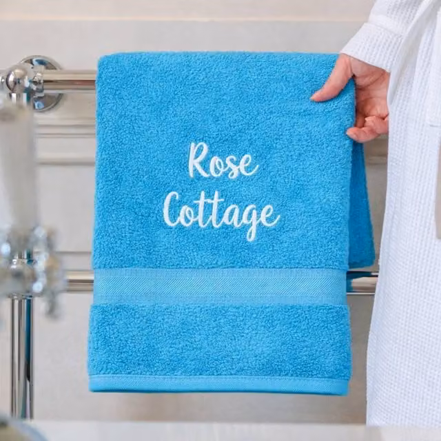 Duncan Stewart Personalised Luxury Fluffy Cotton Terry Hand Towel in Turquoise