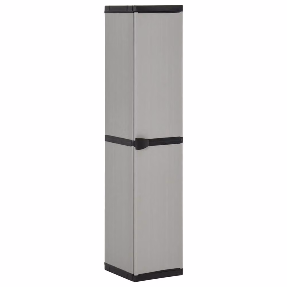 Berkfield Home Garden Storage Cabinet with 3 Shelves in Grey and Black, W/D/H: 34 x 40 x 168 cm – 2