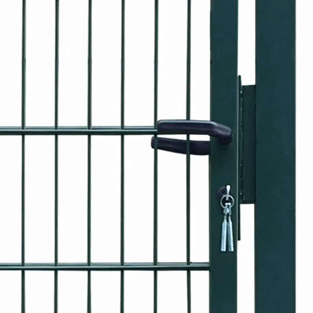 Berkfield Home Single 2D Steel Swing Fence Gate, Green, W: 106 cm, H: 230 cm – 3
